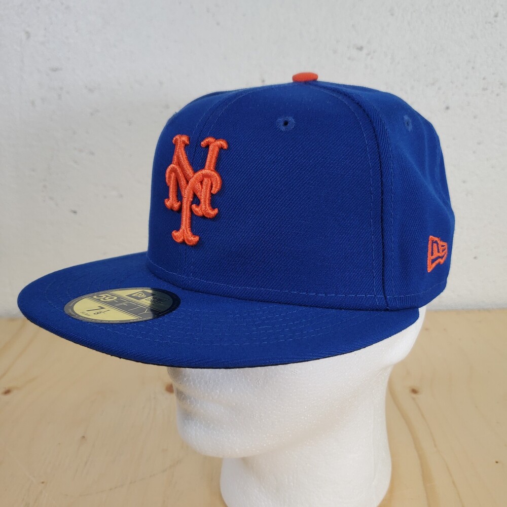 New York Mets Fitted Hat Classic Blue Orange New Era 59FIFTY Cap MLB Baseball
